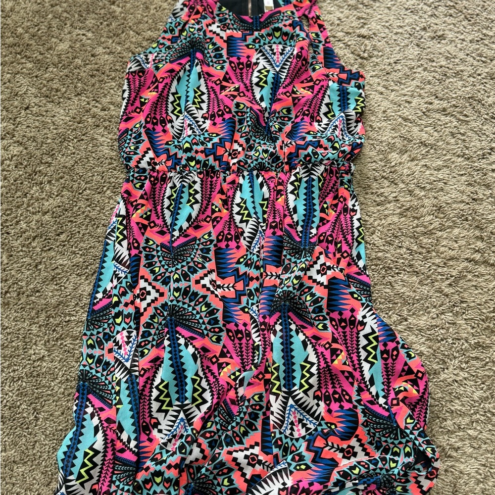 Xhilaration Women's Maxi Dress - Pink and Blue Pattern